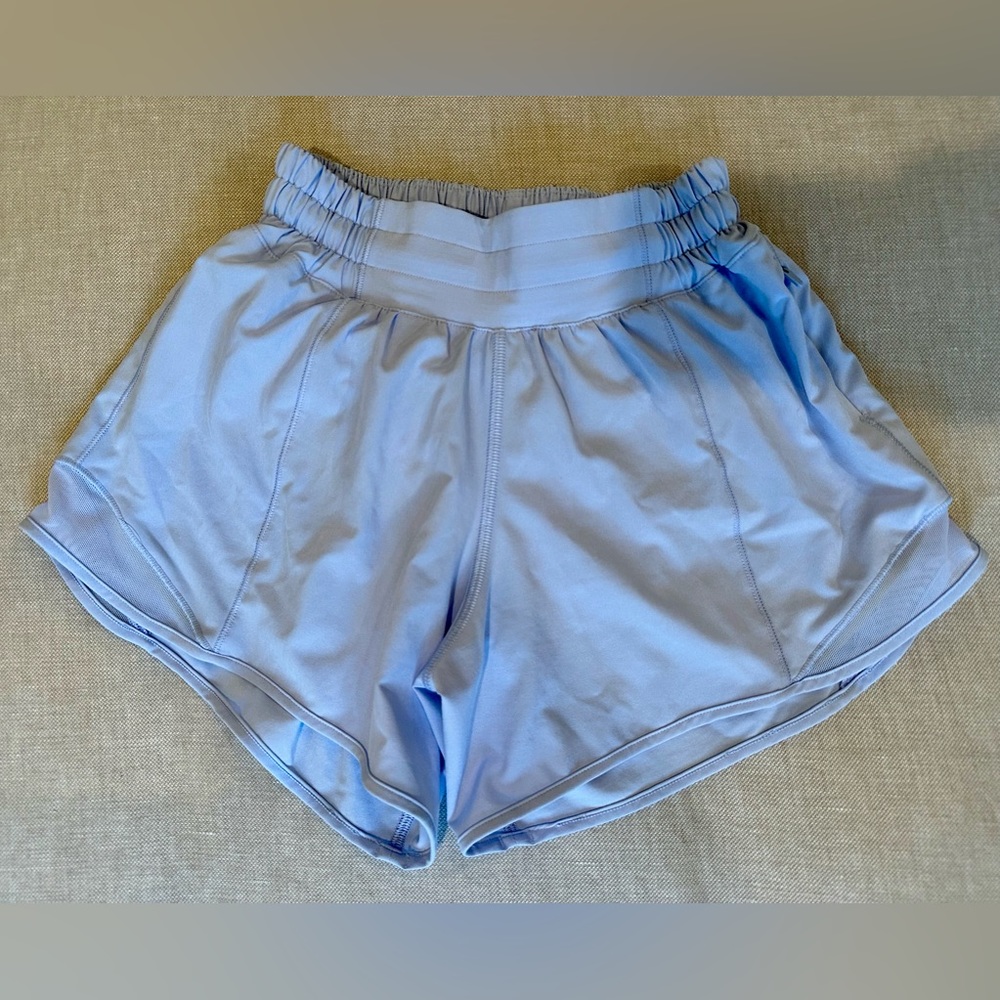 Lululemon Hotty Hot Low-Rise Lined Short 4" — Light Blue